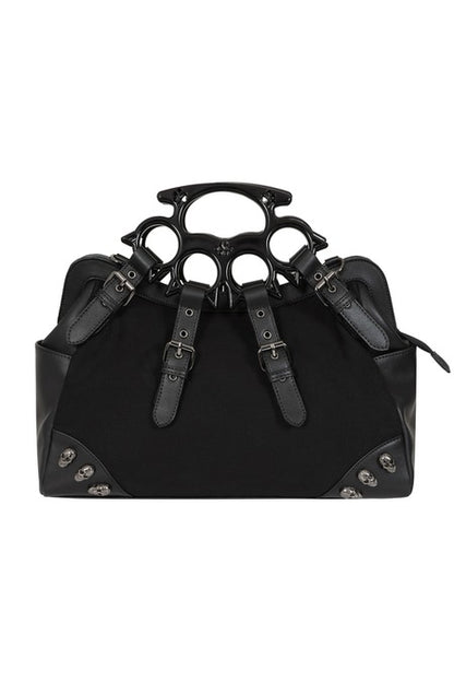 Black Iron Halo Knuckle Top Handle Bag