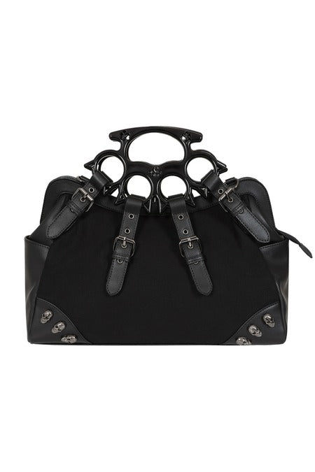 Black Iron Halo Knuckle Top Handle Bag