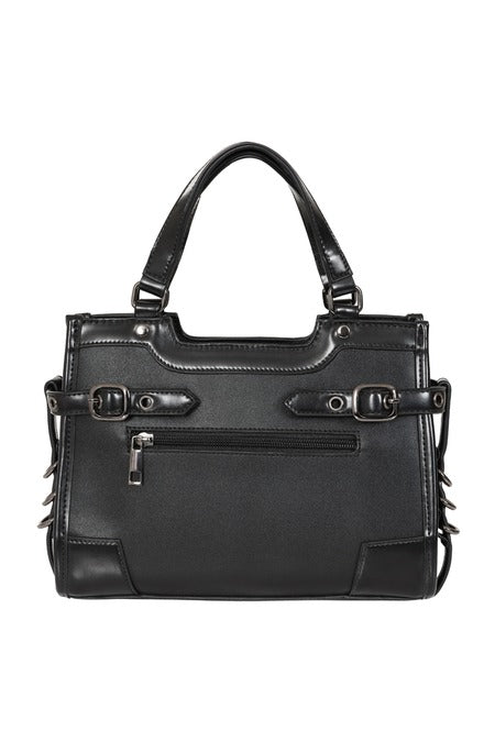 Black Black Ledger Satchel Bag