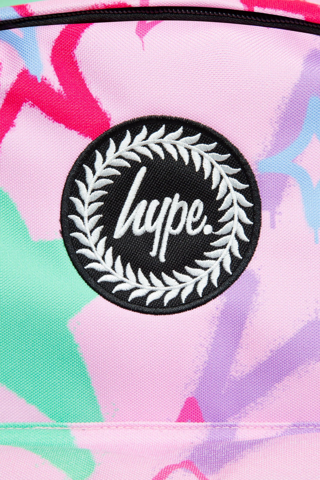 HYPE PINK GRAFFITI STARS BADGE BACKPACK.