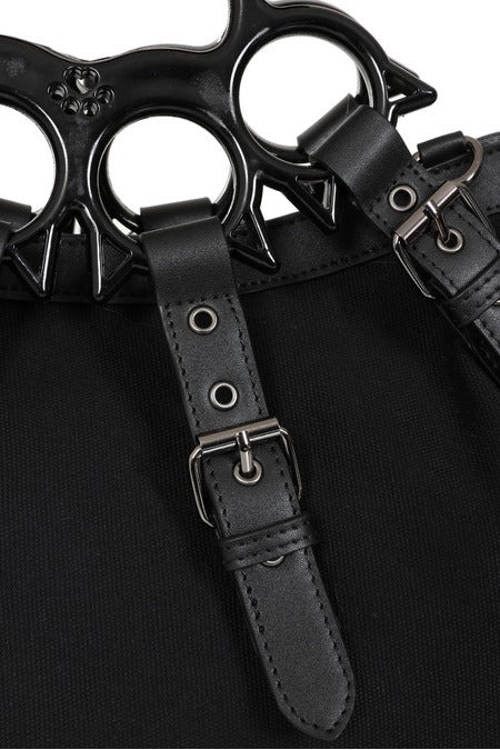 Black Iron Halo Knuckle Top Handle Bag