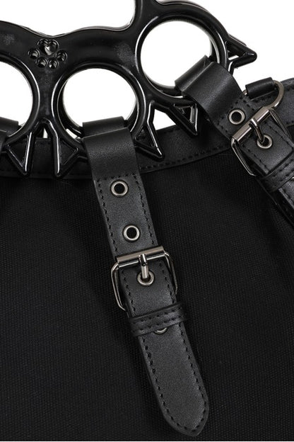 Black Iron Halo Knuckle Top Handle Bag