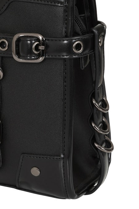 Black Black Ledger Satchel Bag