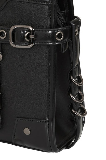 Black Black Ledger Satchel Bag