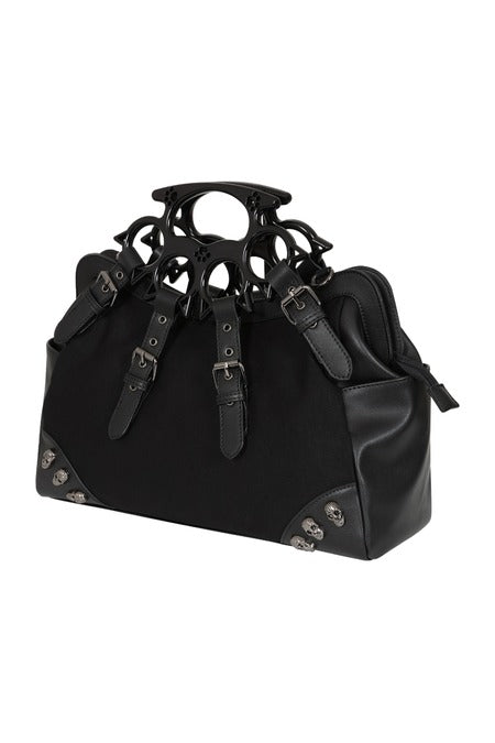 Black Iron Halo Knuckle Top Handle Bag