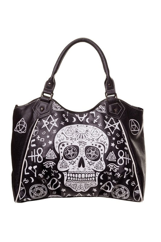 Black Black Skull Pentagram Handbag
Brand : Lost Queen