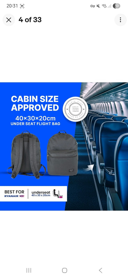 40x30x20cm Ryanair Free Cabin Bag Backpack Airline Approved Hand Luggage Travel