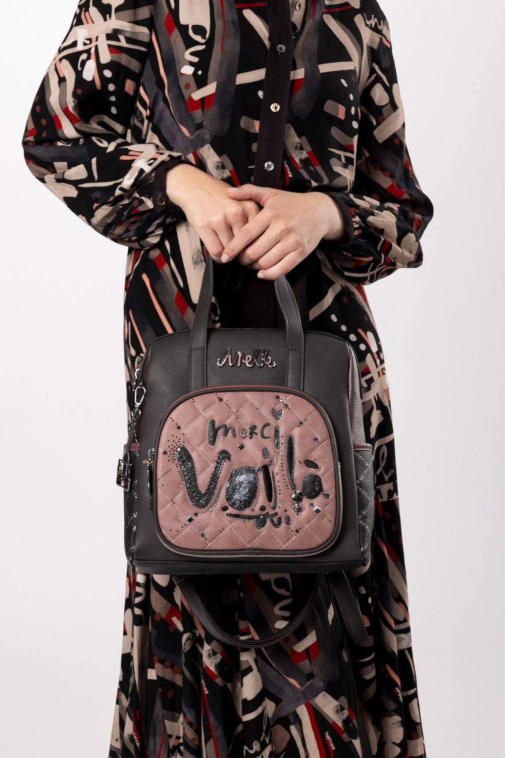 Parisian short-handle medium backpack