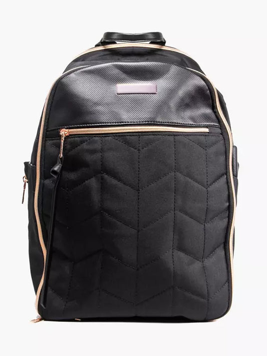 EASYJET under seat backpack 45x36x20cm in Black with rose gold trim.