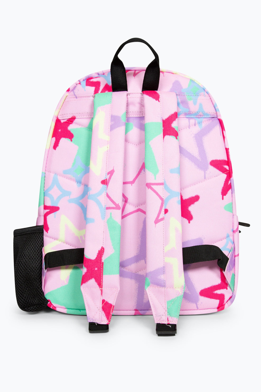 HYPE PINK GRAFFITI STARS BADGE BACKPACK.