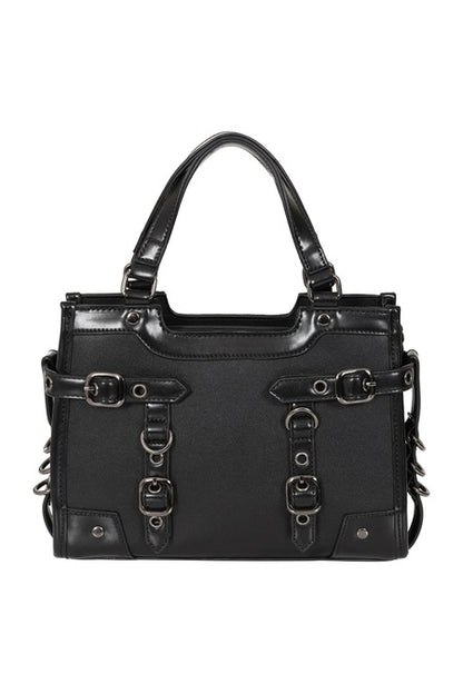 Black Black Ledger Satchel Bag