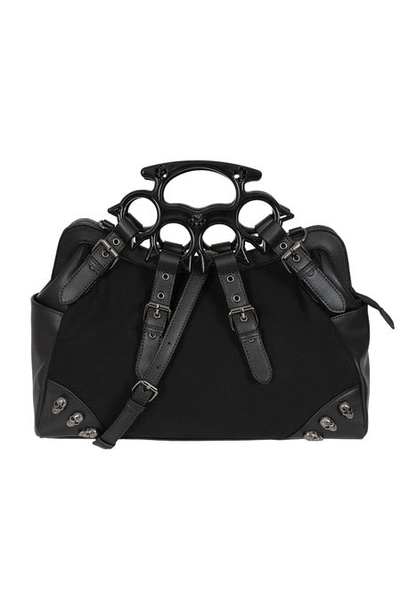 Black Iron Halo Knuckle Top Handle Bag
