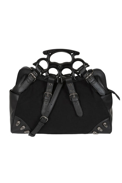 Black Iron Halo Knuckle Top Handle Bag