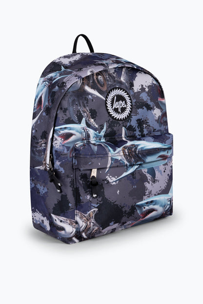 Hype Kids Grey Mechanic Sharks Iconic Backpack