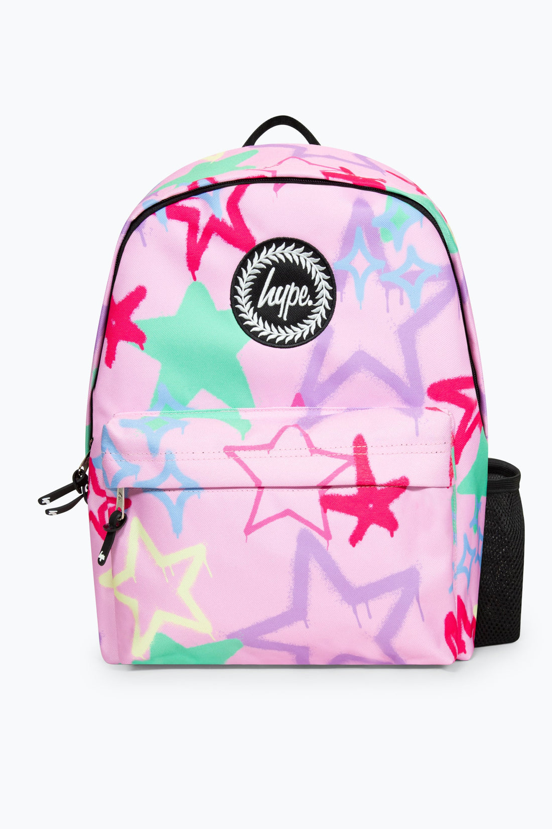 HYPE PINK GRAFFITI STARS BADGE BACKPACK.