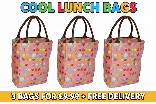 3x Insulated cand crush Lunch bags +FREE DELIVERY